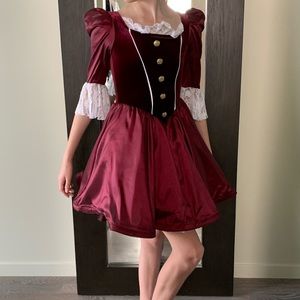 Weissman burgundy velvet/taffeta “Hamilton” dance costume.